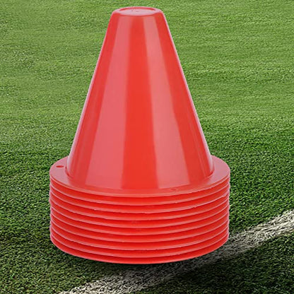 10-Pack Football Training Cones, Bracket Accessories, Obstacle Marking Set - color: Red