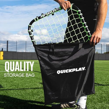 QUICKPLAY Handheld Soccer Rebounder | Elastic Connected Net for Fast, Unpredictable Rebounds | Ideal for Goalkeeper, Volley & Passing Drills and Heading Practise