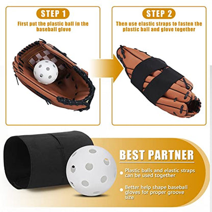 Baseball Glove Break-in kit for Men & Adult, One-Piece Structure Baseball Glove Mallet, Baseball Mitts Wooden Shaping Hammer, Softball Glove Wrap Band, Plastic Practice Ball & Glove Locks - style: Break-in kit