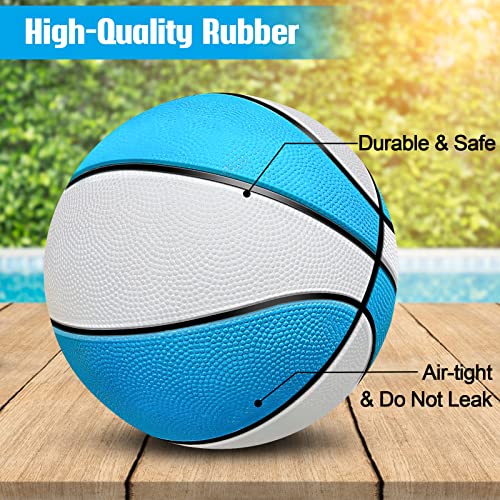TNELTUEB Mini Basketball Replacement 8.5 Inch Pool Basketballs Ball Hoop Indoor Outdoor Toy, Fits All Standard Swimming Pool Basketball Hoop Pool Game Toy Water Games - color: 2 Pack(8.5 Inch) Blue&White