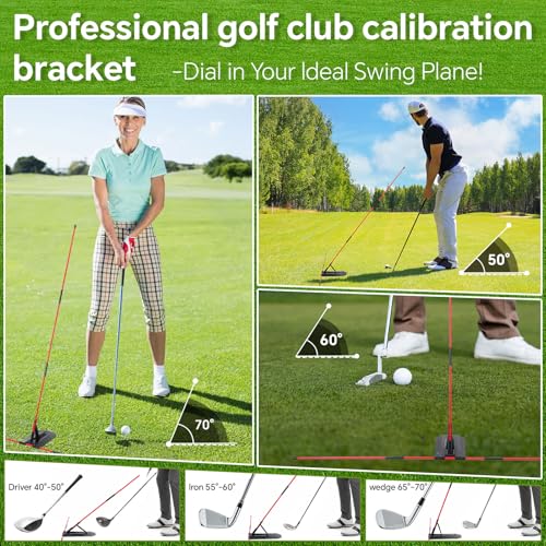 Golf Alignment Sticks with Adjustable Angle Holder - 3-in-1 Swing Trainer Aid Set for Putting, Aiming & Posture Correction - Professional Golf Practice Equipment for Men Women