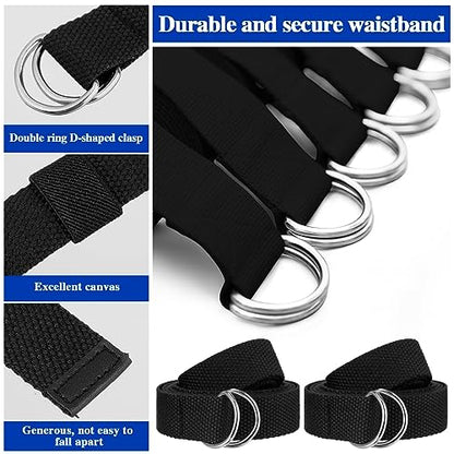 Toulite 12 Pcs Web Football Belts Canvas Belt Long Web Belt Flag Football with Metal for Men Women Kids 1 Inch Wide - color: Black