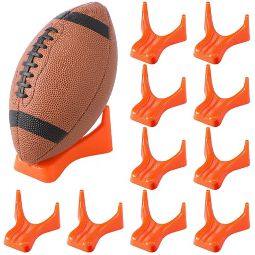 Soulchen Football Style Kickoff Kicking Tee Rugby Ball Display Stand Compatible for All Ball Sizes Football Display Stand for Kickoff Practice Equipment - color: Orange