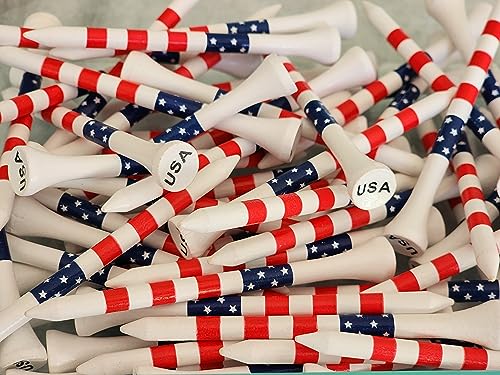 SIMPLICITEE USA Flag Bamboo Golf Tee - 3-1/4" - 100 Count