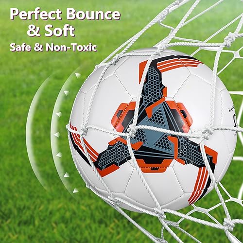 Tradder 4 Pack Soccer Ball with Pump Size 3 4 5 Deflated Soccer Ball for Outdoor Indoor Game Sport Practice Training Gift for Kid Youth Teen Adult Charity Donation - size: Size 5, style: Mechanical Style