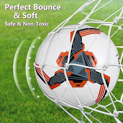 Tradder 4 Pack Soccer Ball with Pump Size 3 4 5 Deflated Soccer Ball for Outdoor Indoor Game Sport Practice Training Gift for Kid Youth Teen Adult Charity Donation - size: Size 5, style: Mechanical Style