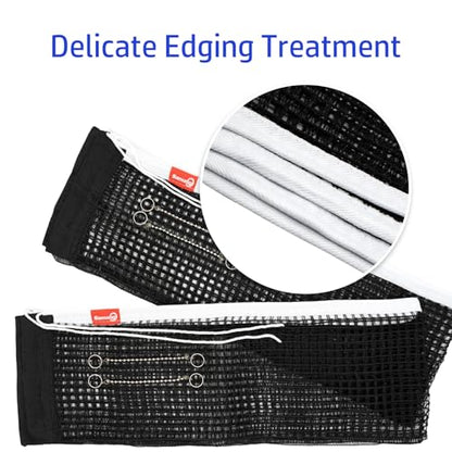 Sanung C-Y1 Table Tennis Net, 2 Pieces High Stretch Foldable Ping Pong Net with 4 Chains Adjust Tension Height, Compatible with Any Standard Size Desktop for Indoor Outdoor Use