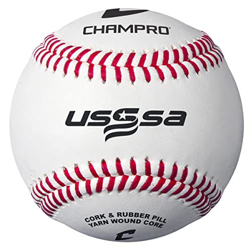 Champro CBB-200US USSSA 30 Baseballs, 6-Gallon Baseball Bucket with Foam-Padded Lid and Rods Sports Drink Can Sleeve