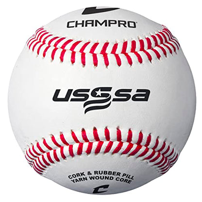 Champro CBB-200US USSSA 30 Baseballs, 6-Gallon Baseball Bucket with Foam-Padded Lid and Rods Sports Drink Can Sleeve