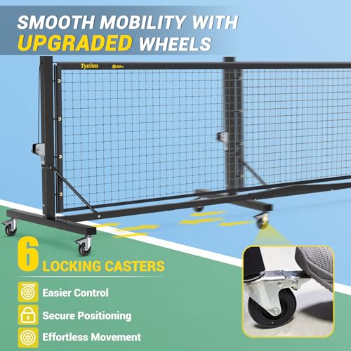 Pro Pickleball Net – Hand Winch Tension System, 22ft Tournament-Grade, Anti-Sag, Locking Wheels, Heavy-Duty Frame, Easy Setup, Portable & Carry Bag Included