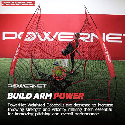 PowerNet Weighted Baseballs, Outdoor Baseball Training Equipment for Improving Throwing Velocity and Strength, 3-12 oz Weighted Training Balls & Throwing Guide