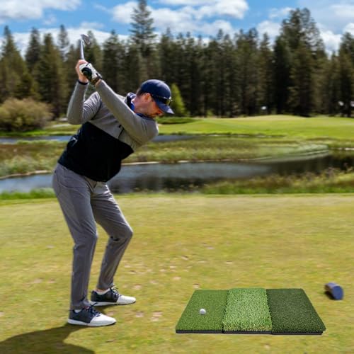 Premium Golf Hitting Mat, 10mm Foam Padding with Rubber Backing Golf Mat, Golf Practice Mat for Indoor and Outdoor Training - style: Tri-Turf Mat