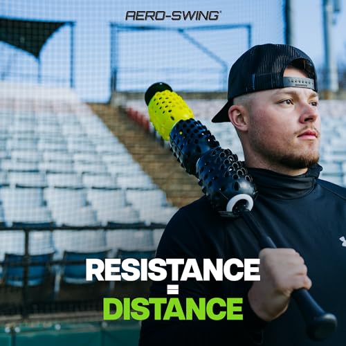Aero Swing Baseball & Softball Swing Trainer – Air Resistance Bat Speed Trainer, Improves Swing Speed Up to 20 MPH, Batting Aid for Youth & Adults, On-Deck Warm-Up Bat