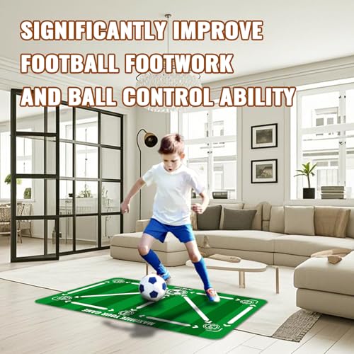 Soccer Training Equipment,Soccer Training Mat Improve Strength,Agility and Coordination,Anti-Slip Silent Absorption Soccer Footwork Training Mat,Soccer Trainer for Indoor/Outdoor Drills - style: Training Set 35*23 IN - C