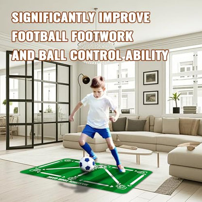 Soccer Training Equipment,Soccer Training Mat Improve Strength,Agility and Coordination,Anti-Slip Silent Absorption Soccer Footwork Training Mat,Soccer Trainer for Indoor/Outdoor Drills - style: Training Set 35*23 IN - C