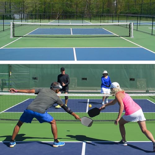 Pro Pickleball Net Portable with Wheels – 22ft Heavy Duty Pickleball Net System with Sturdy Aluminum Frame for Outdoor & Indoor – Nylon Net & Carrying Bag for Pickleball, Tennis, Badminton - style: Surface Mount