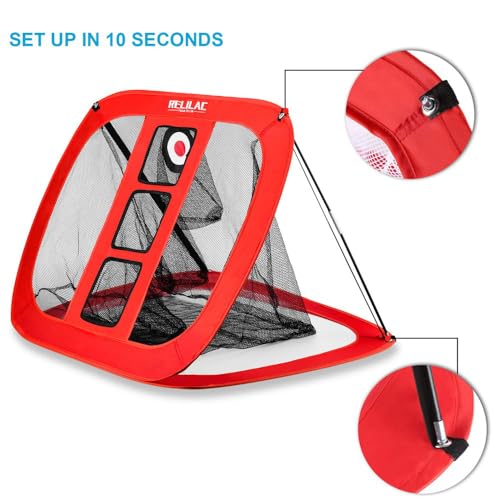 RELILAC Pop Up Golf Chipping Net - Indoor/Outdoor Golfing Target Accessories for Backyard Accuracy and Swing Practice - Gifts for Men, Dad, Husband, Women, Kid, Golfers