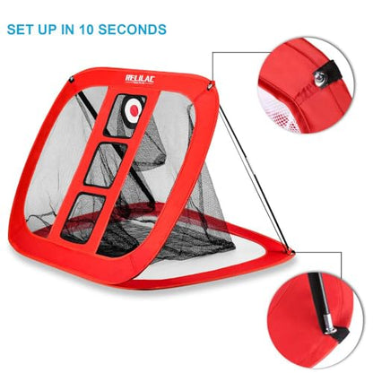 RELILAC Pop Up Golf Chipping Net - Indoor/Outdoor Golfing Target Accessories for Backyard Accuracy and Swing Practice - Gifts for Men, Dad, Husband, Women, Kid, Golfers