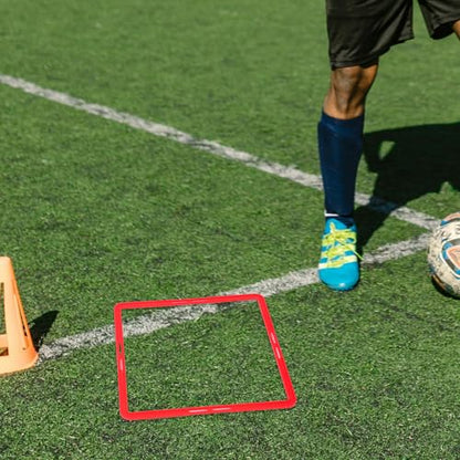 SEWACC 6 Pcs Portable Agility Rings for Football Training, Multi-Function Soccer Agility Circles for Speed and Skill Development