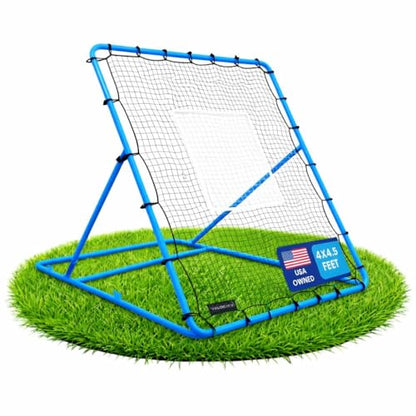 VELOCITY Adjustable Baseball Rebounder Net with 3 Return Angles, 4x4.5 Feet Soft Ball and Baseball Net for Skill Development Multi Sport Pitchback Feilding Trainer for Solo Practice