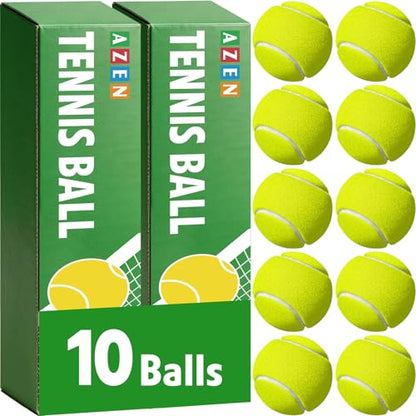AZEN 10 Pack Tennis Balls, Premium Pressurized Tennis Balls Bulk for Dogs, Good for Beginners to Practice