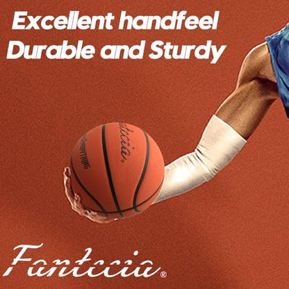 Basketball, Rubber Basketballs with Pump, Youth Basketball for Indoor and Outdoor