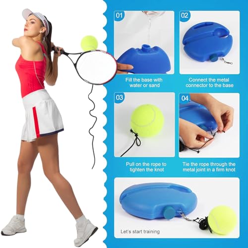 Tennis Practice Rebounder, Tennis Trainer Ball with String Set, Solo Tennis Trainer Rebound Ball with Weighted Base for Beginners, for Wall Drills & Parks Or Backyard Training - color: Mix-2pcs