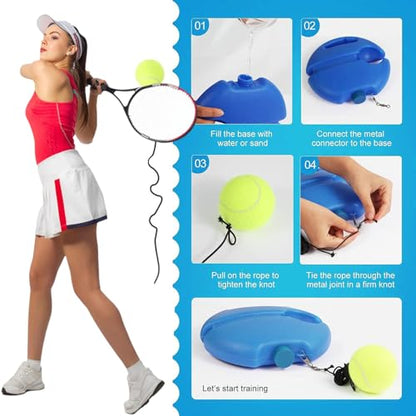 Tennis Practice Rebounder, Tennis Trainer Ball with String Set, Solo Tennis Trainer Rebound Ball with Weighted Base for Beginners, for Wall Drills & Parks Or Backyard Training - color: Mix-A-2pcs