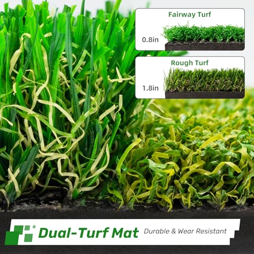 LYDARZ Golf Hitting Mat, Turf Golf Practice Mat for Indoor/Outdoor Driving, Chipping & Putting Training, Golf Training Accessories & Gift for Men & Women - size: Tri-Turf mat