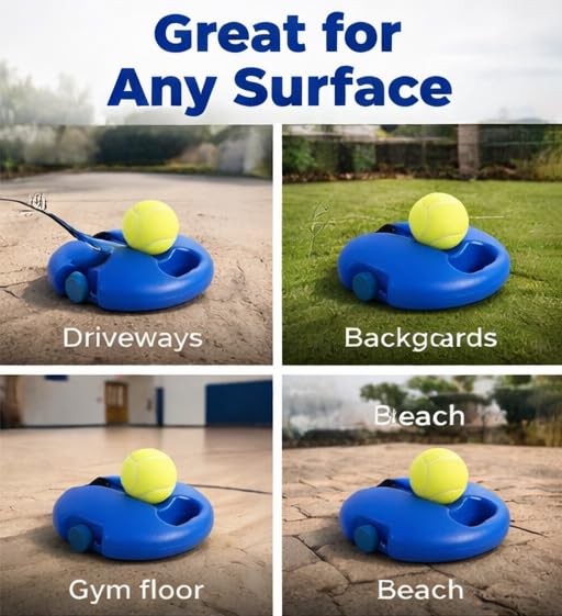 Solo Tennis Trainer Rebound Ball Set, Tennis Buddy Trainer, Tennis Training Equipment Ball with String, Tenniss Practice Rebounder At Home, Multifunction Practice Rebounder for Backyard - color: A+ball*1