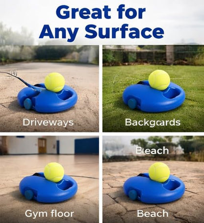 Solo Tennis Trainer Rebound Ball Set, Tennis Buddy Trainer, Tennis Training Equipment Ball with String, Tenniss Practice Rebounder At Home, Multifunction Practice Rebounder for Backyard - color: A+ball*1