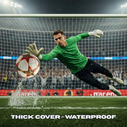 Professional Soccer Ball Size 5, Polyurethane Material, Thermo Bonded Construction, Youth and Adult - color: red