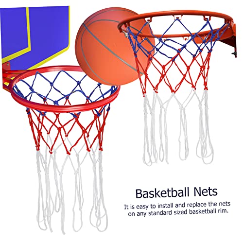 2-Piece Basketball Net Kit Hoop Replacement Nets Woven Nylon Netting Easy Install for Parks Campuses and Courts