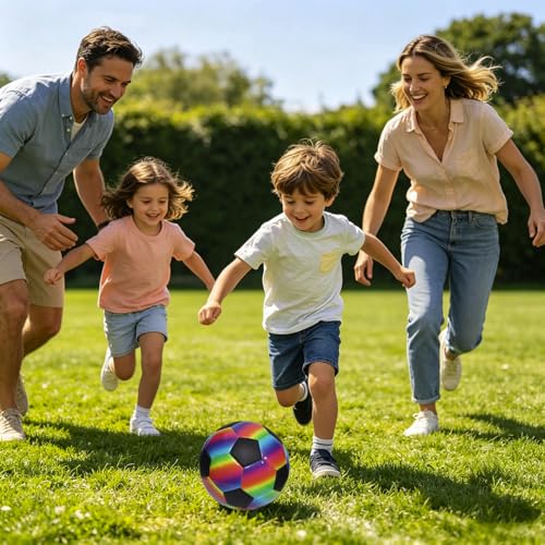 Soccer Ball Size 5 Training PVC Football, Lightweight Practice Soccer Ball for Kids Youth Adults, for Indoor Outdoor Soccer Training Backyard Team Play Daily Use