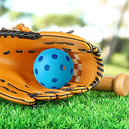 Coopay 24/80 Pack Practice Baseball SoftBalls Plastic Training Balls Lightweight Hollow Balls with a Drawstring Bag for Hitting, Baseball Training Indoor Outdoor Use - color: Blue, style: 24 Pack