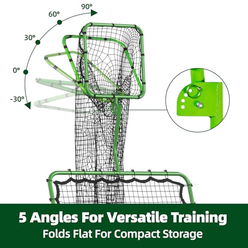 Volleyball Rebounder Net 7x4 FT, Adjustable Volleyball Training Equipment for Backyard Outdoor Solo Practice, Heavy-Duty 45-Layer Net with Ground Stakes & Target Belt