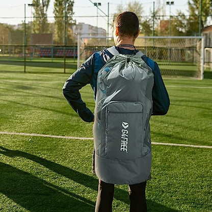 G4Free Extra Large Mesh Ball Carry Bag for Soccer, Basketball, Football, Volleyball, Swim - color: Grey