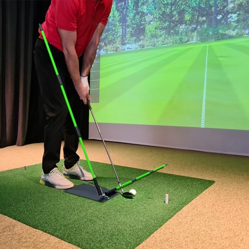 Adjustable Golf Swing Plane Trainer System for Practising Aiming Putting Swing - Made of Solid Steel - size: Stick Holder + Sticks