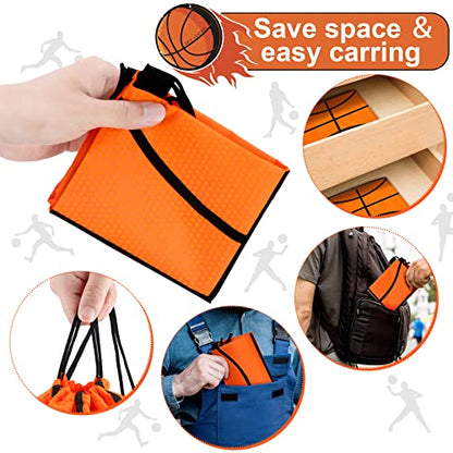 Shappy 12 Pieces Basketball Drawstring Bags Bulk Small Sport Goodie Bags Snack Treat Backpack for Ball Birthday Party Favor Team Gifts(10 x 12 Inch)
