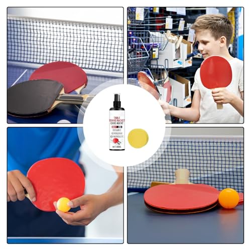 Table Tennis Paddle Cleaner Spray, Paddle Cleaning Protective Agent with Sponge, Table Tennis Racket Protectant Agent, for Home Gym Sports Practice Training Exercise Workout Indoor