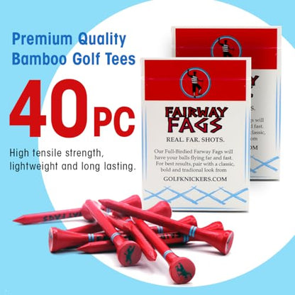 Bamboo Golf Tee Caddy - Funny Cigarette-Style Box, Durable 2 3/4" Biodegradable Wooden Golf Tees, Novelty Golf Gift for Men & Women, Wood Golf Tees 2 3/4 Inch - size: 2 Pack