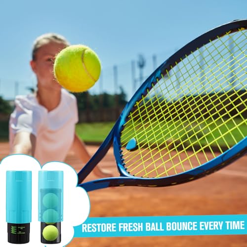 Soulchen Tennis Ball Pressurizer - Tennis Ball Storage Canister Holds 3 Balls Under 14 Psi Pressure, Reusable Stuff for Bounce Retention, Lightweight & Durable - color: Light Blue