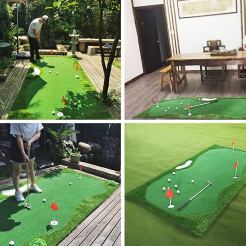 Golf Putting Green Mat, Golf Training Professional Training Aid, Large Artificial Grass Turf Green with Putter for Indoor Outdoor(1x3m) - size: 1x3m