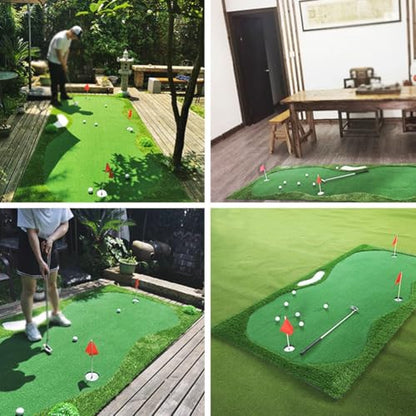 Golf Putting Green Mat, Golf Training Professional Training Aid, Large Artificial Grass Turf Green with Putter for Indoor Outdoor(1x3m) - size: 1x3m