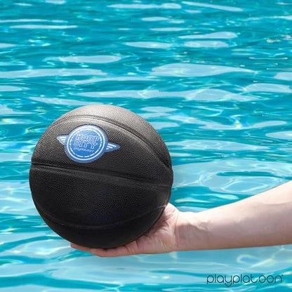 Play Platoon Swimming Pool Basketball Hoop Poolside Above Ground Games for Family - Backboard Adjustable Height 3-4 Feet, Includes PU Leather Basket Ball & Air Pump - Great for Inground Pool Deck