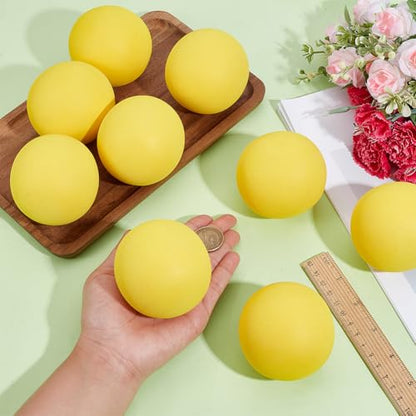 OLYCRAFT 10Pcs Foam Tennis Balls 2.8 Inch Yellow Soft Foam Tennis Balls Soft Lightweight Ball High-Density Practice Ball Pet Chewable Sphere for Tennis and Pickleball Practice