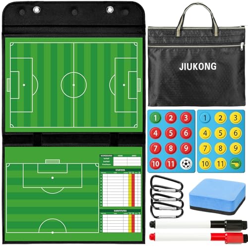 Magnetic Soccer Coaching Board – Portable Dry Erase Whiteboard with Fence Clip, Magnets & Carry Bag, Foldable Clipboard for Soccer Coaches & Players, Ideal Coach Gift - style: Soccer