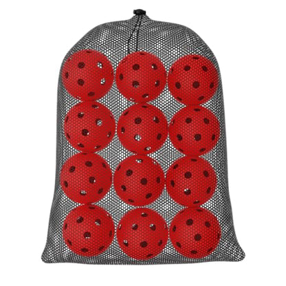Great Call Athletics | Indoor Pickleballs USA Pickleball Approved Official 26 Hole Balls Sports Tournament Pack Free Mesh Bag - color: Red, style: 12 Pack
