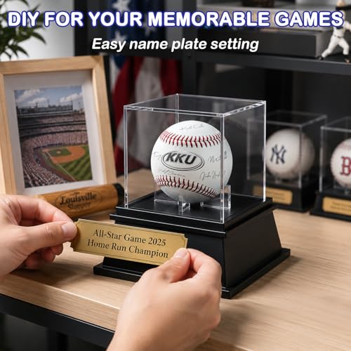 KKU Acrylic Baseball Display Case, Dustproof UV Protected Baseball Case, Transparent Baseball Holder Display Case for Signed Balls Memorabilia - size: 1 Pack Baseball Case