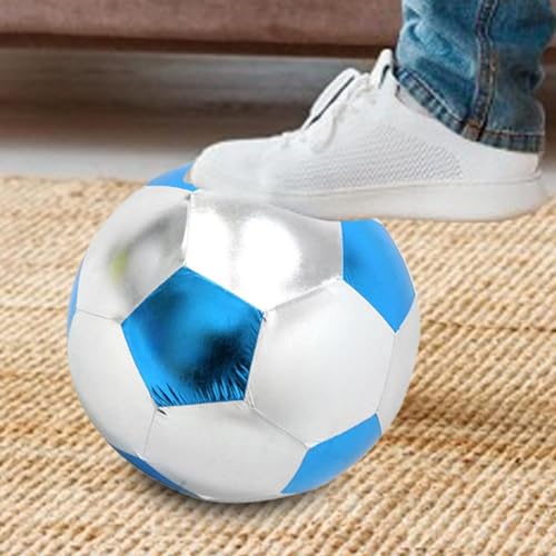 Inflatable Soft Football, Simulation Soccer Ball, 9.84 Inches Beach Toy with Leakproof, Elastic PVC Spheres, Indoor Play Toy with Bounce Design, Blow Up Football for Outdoor Use - color: Cloth Blue